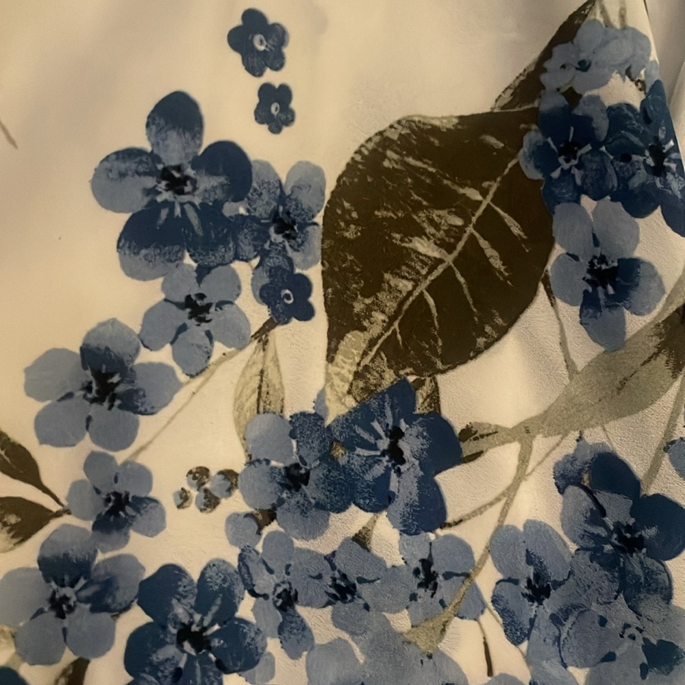 Lulus French Countryside White Floral Print High-Low Dress blue white small - Picture 5 of 7